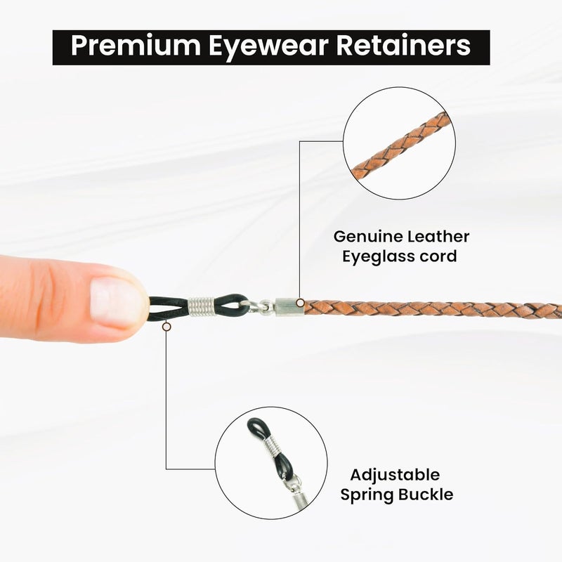 GENIQUE Genuine Leather Glasses Strap, Eyeglass Chain,Eye Glasses holders around Neck, Sunglass Strap for Men - Image 4